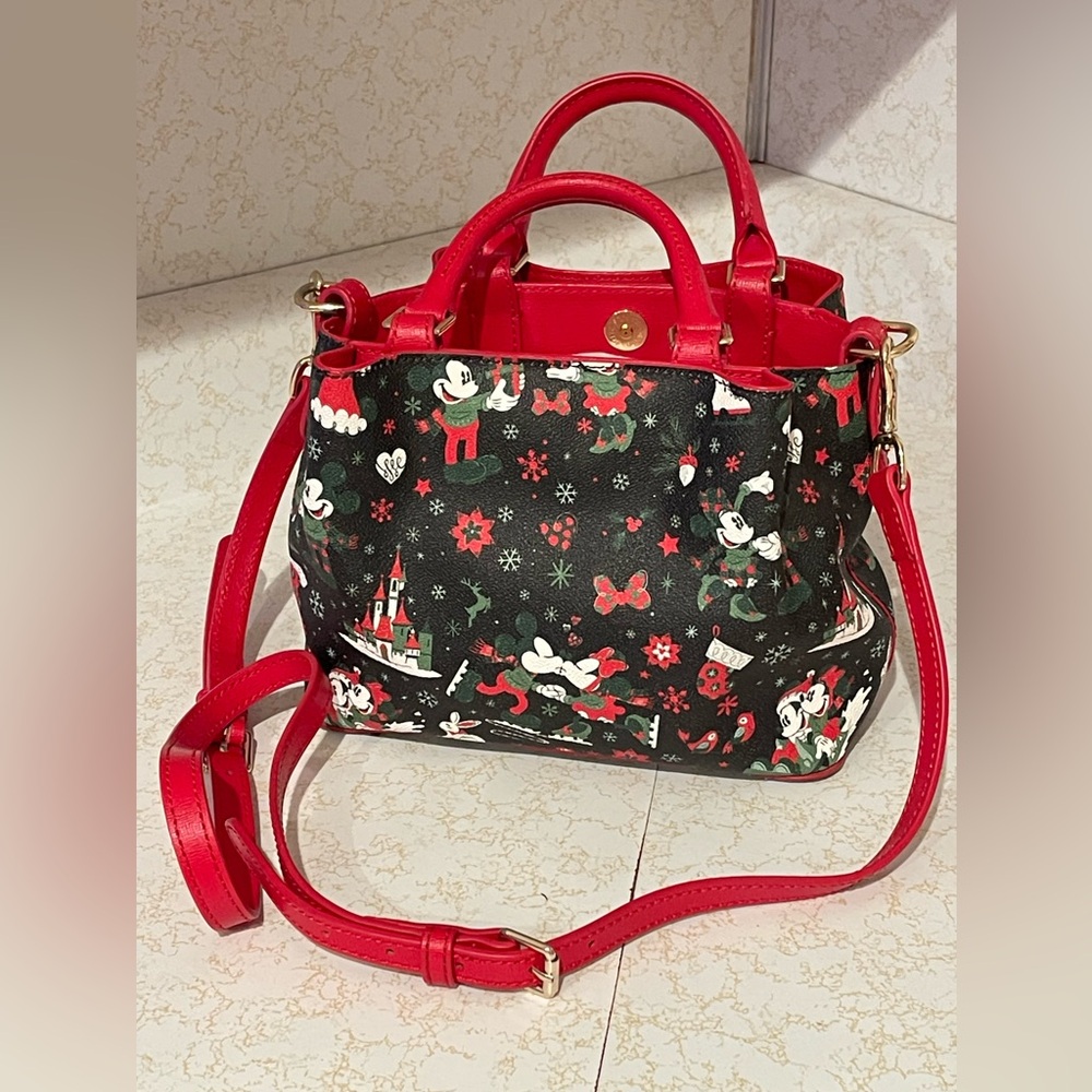 2017 Disney Dooney & Bourke Christmas Woodland Winter Crossbody Satchel Hand Bag - Picture 4 of 13